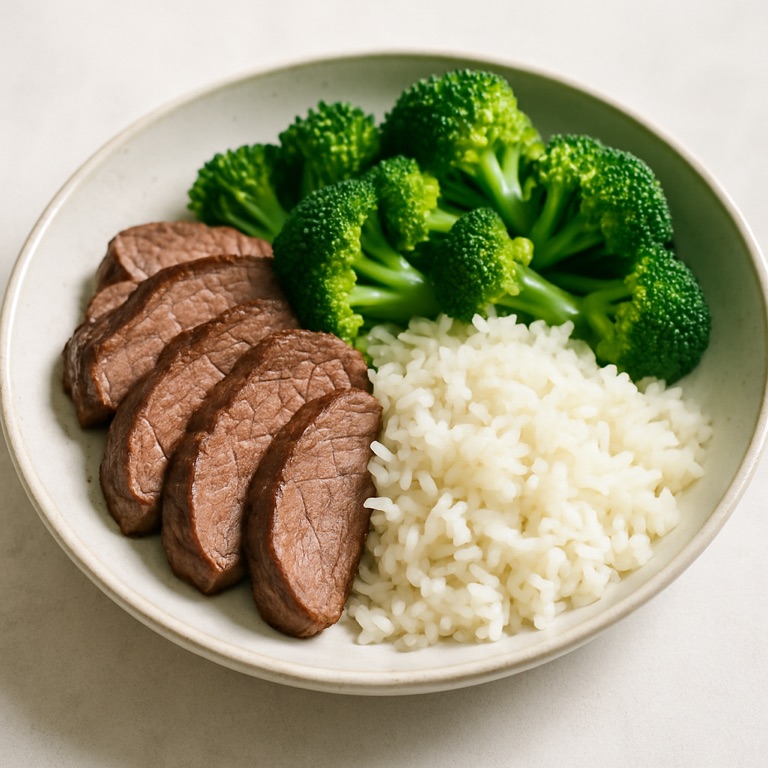 Lean Beef with Rice and Broccoli