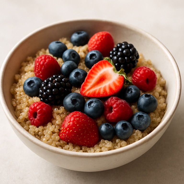 Warm Quinoa Breakfast Bowl with Berries