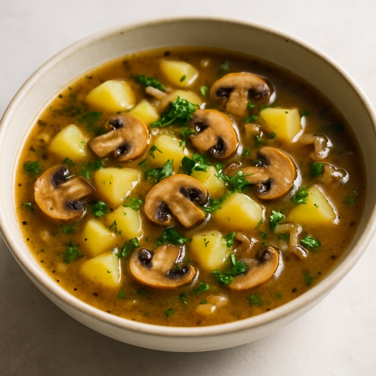 Czech Potato Soup with Mushrooms