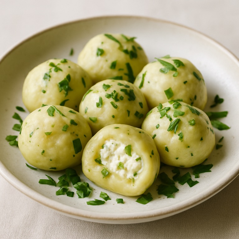 Lighter Slovak Potato Dumplings with Sheep Cheese and Herbs