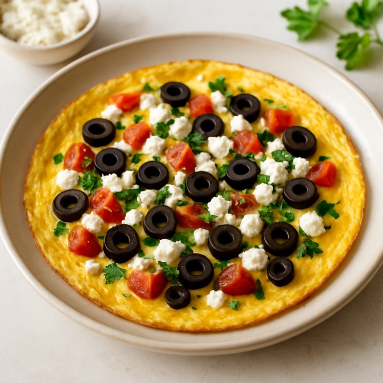 Greek Omelette with Feta and Olives